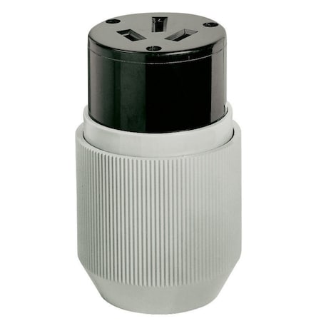 Bryant Straight Blade Connector, 10-50R, 50 A, 125/250V AC, 3 Pole, 3 Wire, Screw Terminals, Gray 7516NC